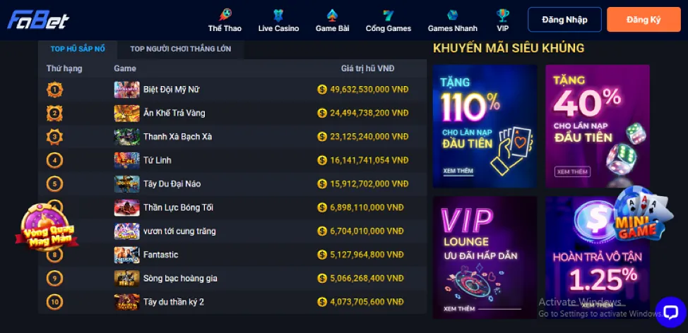 Truy cập trang chủ 14winvn